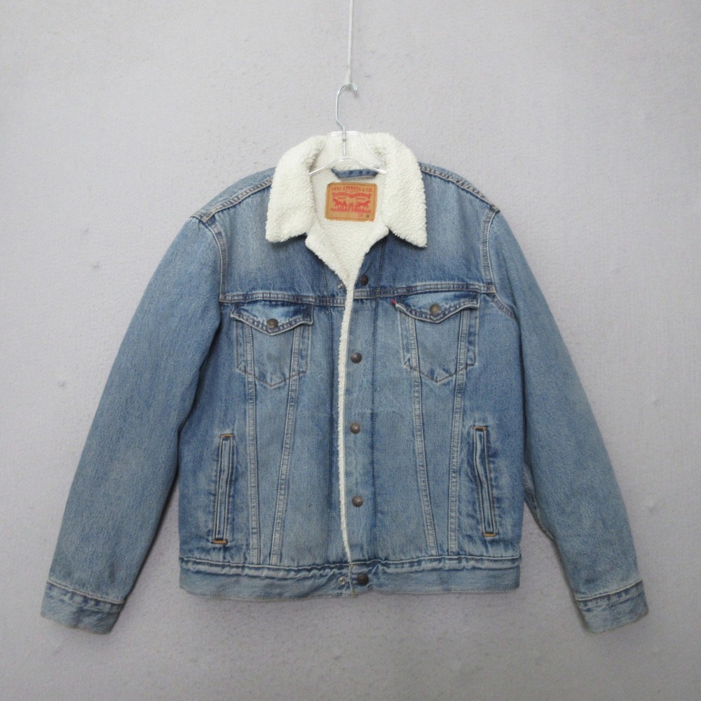 Levis Jean Jacket Men Medium Sherpa Lined Trucker Western Workwear Americana